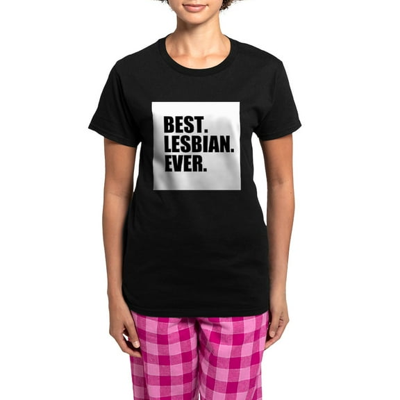 CafePress - Best Lesbian Ever Pajamas - Women's Short Sleeve Print T-Shirt and Pants Dark Cotton Pajama Set