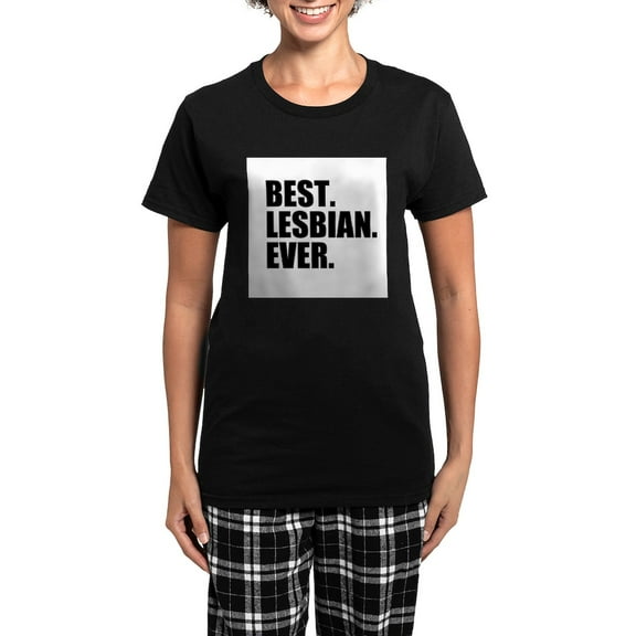 CafePress - Best Lesbian Ever Pajamas - Women's Short Sleeve Print T-Shirt and Pants Dark Cotton Pajama Set