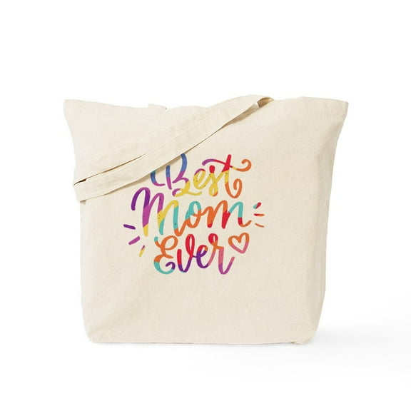 CafePress - Best Mom Ever Colorful Tote Bag - Unisex Canvas Tote Bag, Beige, 1-Piece