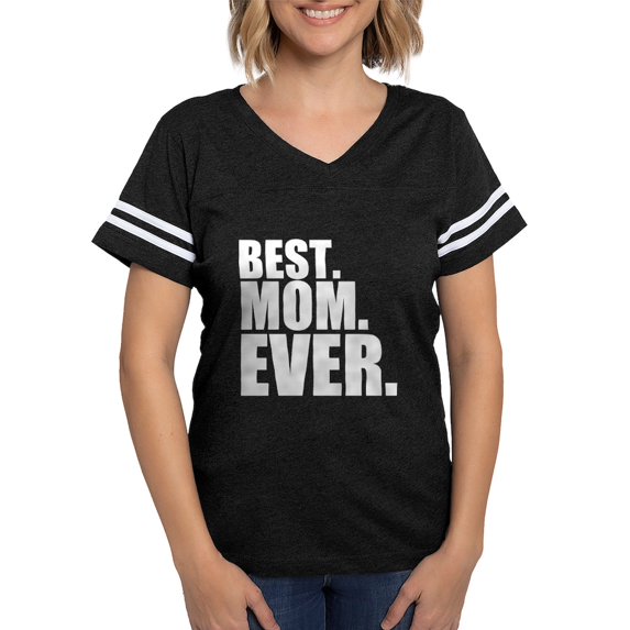 CafePress - Best Mom Ever (DARK) T Shirt - Womens Football Shirt