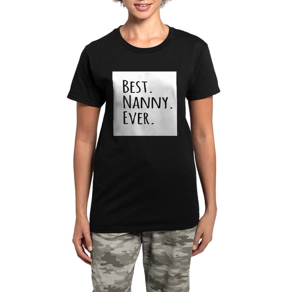 CafePress - Best Nanny Ever Pajamas - Women's Short Sleeve Print T-Shirt and Pants Dark Cotton Pajama Set