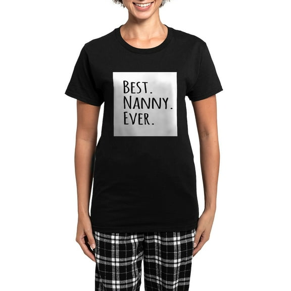 CafePress - Best Nanny Ever Pajamas - Women's Short Sleeve Print T-Shirt and Pants Dark Cotton Pajama Set
