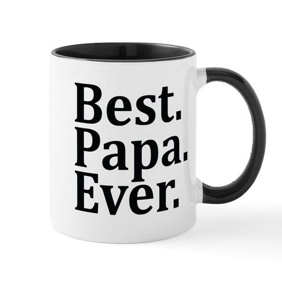 CafePress - Best Papa Ever. Mugs - 11 oz Ceramic Mug - Novelty Coffee Tea Cup
