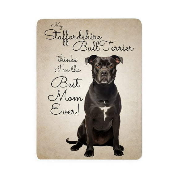 CafePress - Best Staffie Mom - Large Sherpa Fleece Throw Blanket 80" x 60"