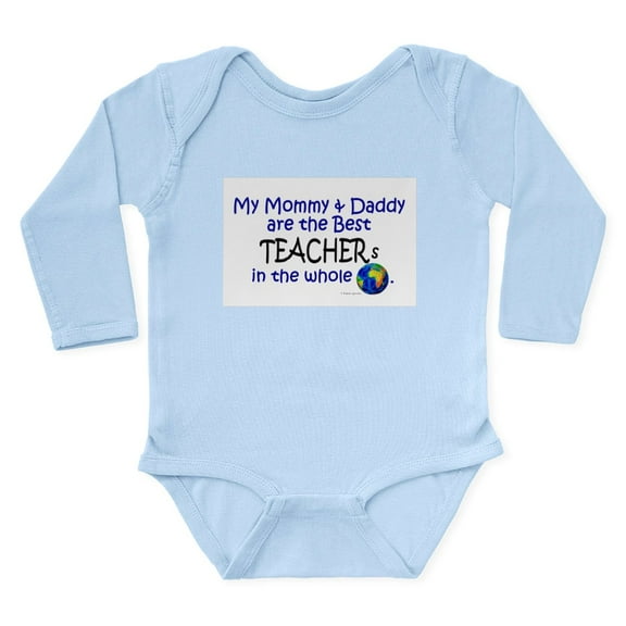 CafePress - Best Teachers In The World Body Suit - Long Sleeve Cotton Baby Bodysuit