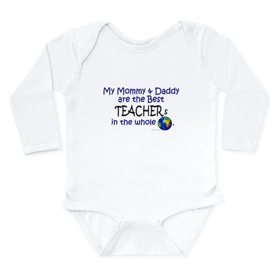 CafePress - Best Teachers In The World Body Suit - Long Sleeve Cotton Baby Bodysuit