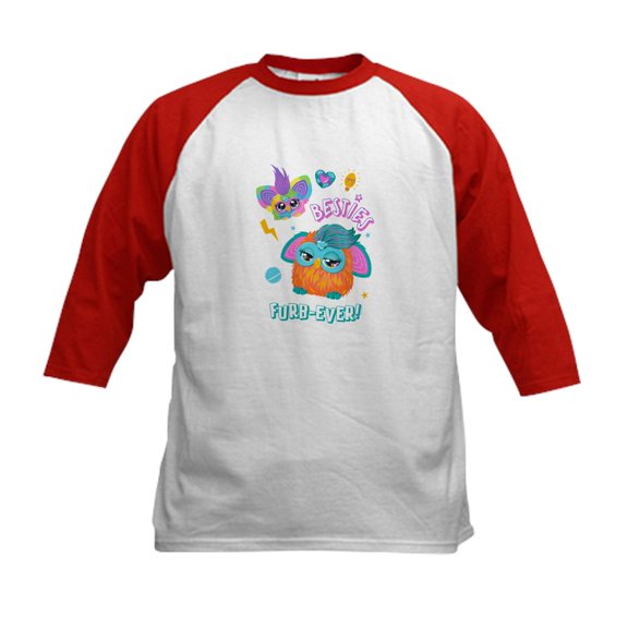 CafePress - Besties Furbever! Kids Baseball T Shirt - Kids Cotton Baseball Jersey, 3/4 Sleeve Shirt
