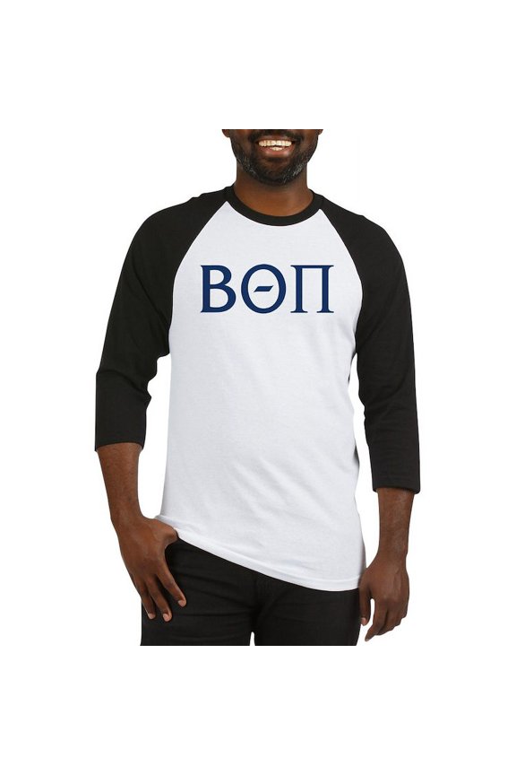 - Beta Theta Pi Letters Baseball Jersey - Cotton Baseball Jersey, 3/4 Raglan Sleeve Shirt