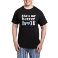 thumbnail image 1 of CafePress - Better Half Couples Men's Dark Pajamas - Men's Dark Loose Fit Cotton Pajama Set, 1 of 7