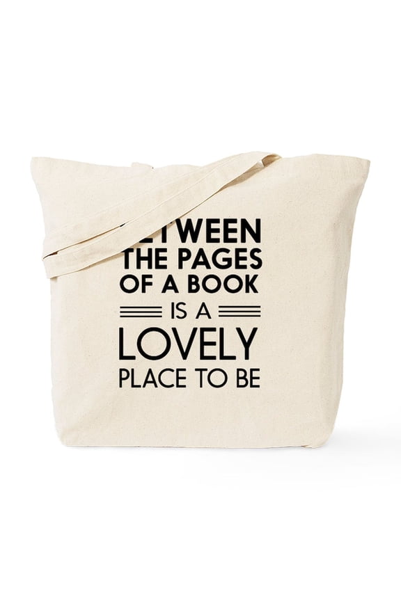 - Between Pages Of Book Tote Bag - Unisex Canvas Tote Bag, Beige, 1-Piece