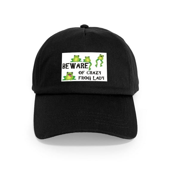 CafePress - Beware Of Crazy Frog Lady Cap - Adjustable 100% Brushed Unisex Casual Cotton Baseball Cap, Beige, 1