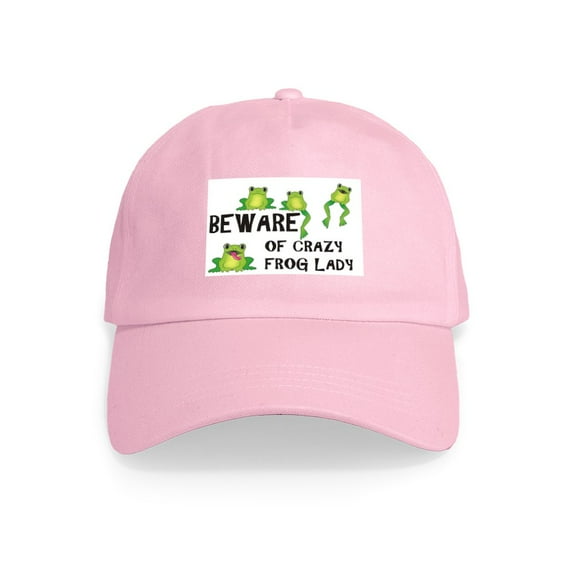 CafePress - Beware Of Crazy Frog Lady Cap - Adjustable 100% Brushed Unisex Casual Cotton Baseball Cap, Beige, 1