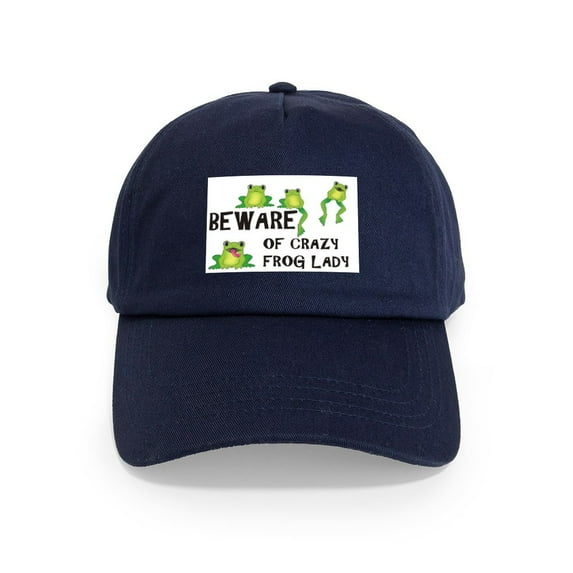CafePress - Beware Of Crazy Frog Lady Cap - Adjustable 100% Brushed Unisex Casual Cotton Baseball Cap, Beige, 1