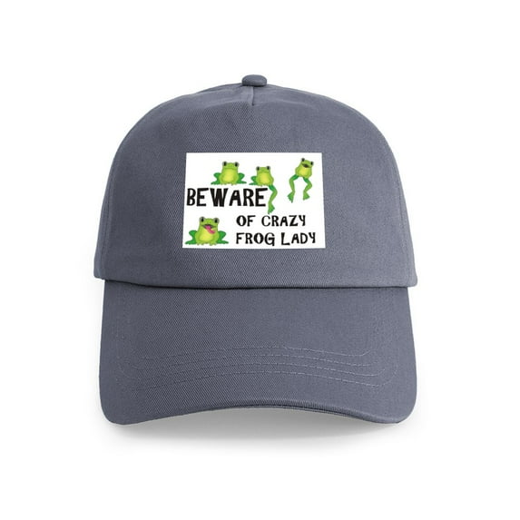 CafePress - Beware Of Crazy Frog Lady Cap - Adjustable 100% Brushed Unisex Casual Cotton Baseball Cap, Beige, 1