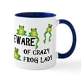 thumbnail image 1 of CafePress - Beware Of Crazy Frog Lady Mug - 11 oz Ceramic Mug - Novelty Coffee Tea Cup, 1 of 4