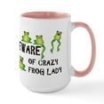 thumbnail image 1 of CafePress - Beware Of Crazy Frog Lady Mug - 15 oz Ceramic Large White Novelty Mug, 1 of 4