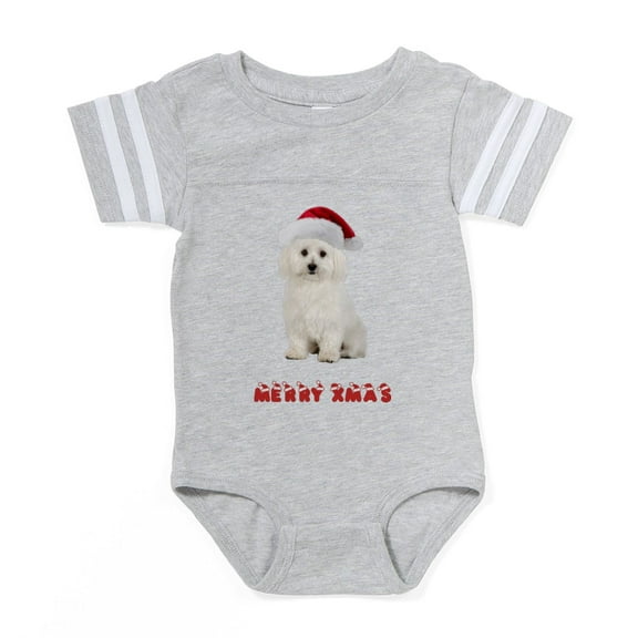 CafePress - Bichon Frise Christmas - Cute Infant Baby Football Bodysuit