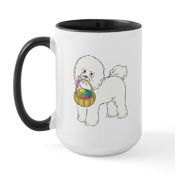 CafePress - Bichon Frise Easter Large Mug - 15 oz Ceramic Large White Novelty Mug