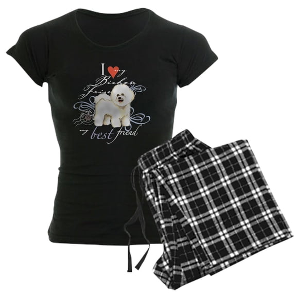 CafePress - Bichon Frise Women's Dark Pajamas - Women's Short Sleeve Print T-Shirt and Pants Dark Cotton Pajama Set