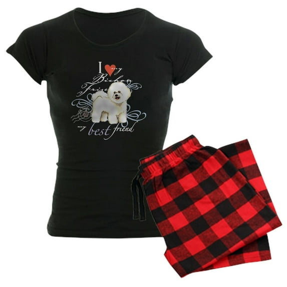 CafePress - Bichon Frise Women's Dark Pajamas - Women's Short Sleeve Print T-Shirt and Pants Dark Cotton Pajama Set