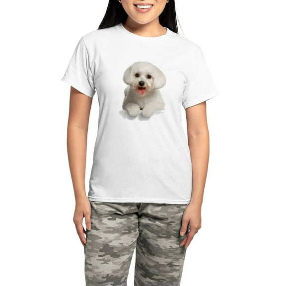 CafePress - Bichon Frise Women's Light Pajamas - Women's Short Sleeve Print T-Shirt and Pants Light Cotton Pajama Set