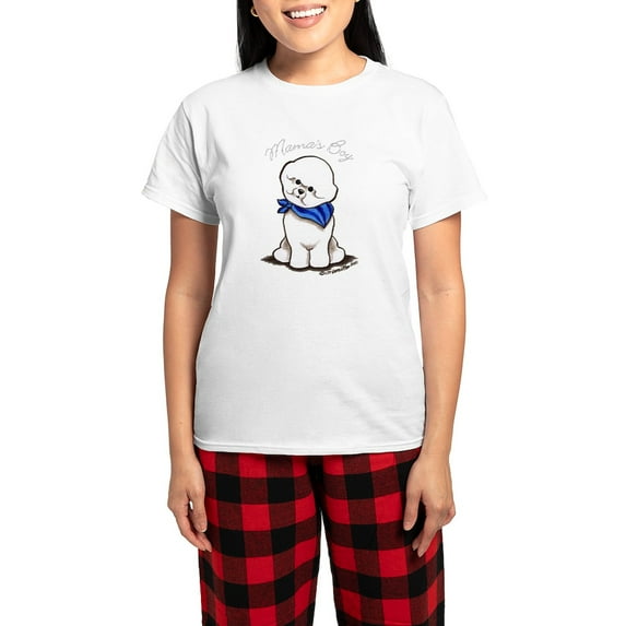 CafePress - Bichon Mama's Boy Pajamas - Women's Short Sleeve Print T-Shirt and Pants Light Cotton Pajama Set