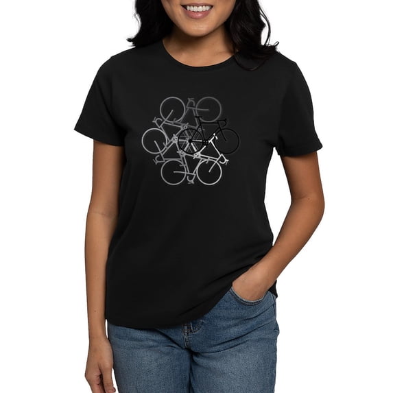 CafePress - Bicycle Circle Women's Dark T Shirt - Women's Traditional Fit Dark T-Shirt