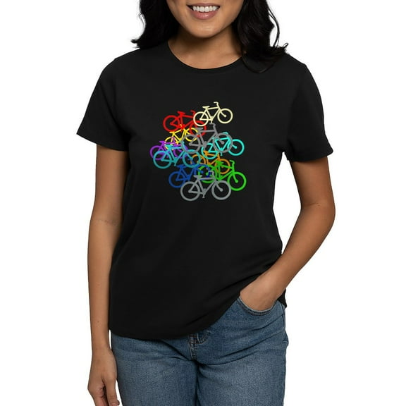 CafePress - Bicycles T Shirt - Women's Traditional Fit Dark T-Shirt