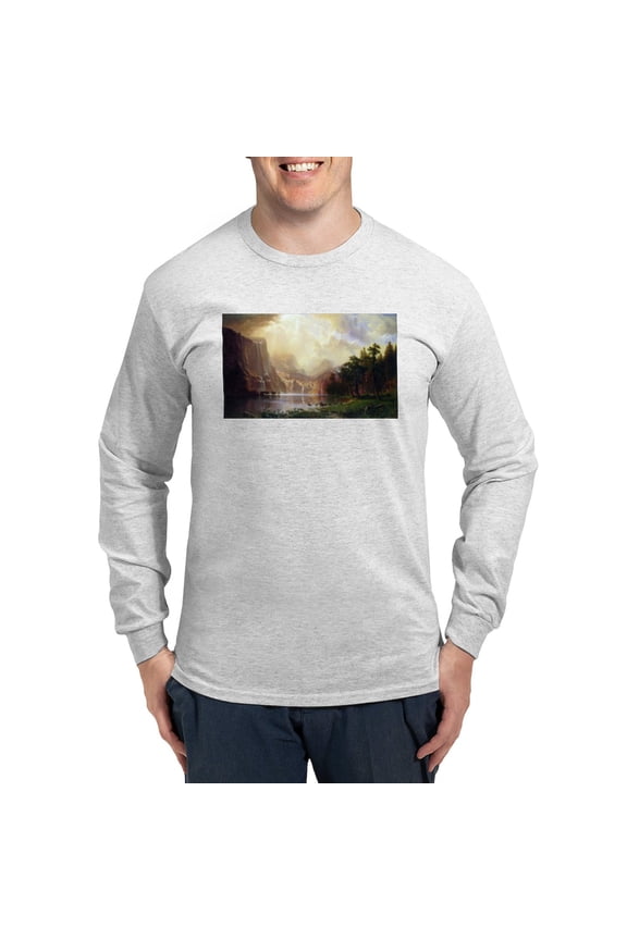 - Bierstadt Sierra Nevada Long Sleeve T Shirt - Unisex Cotton Long Sleeve T-Shirt