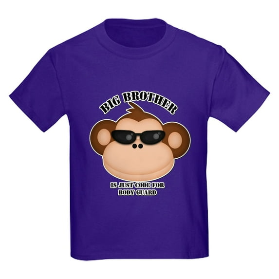 CafePress - Big Brother Body Guard Monkey T Shirt - Dark T-Shirt Kids XS-XL