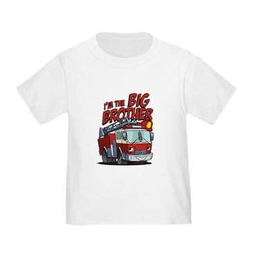 CafePress - Big Brother Fire Truck Toddler T Shirt - Cute Toddler T-Shirt, 100% Cotton