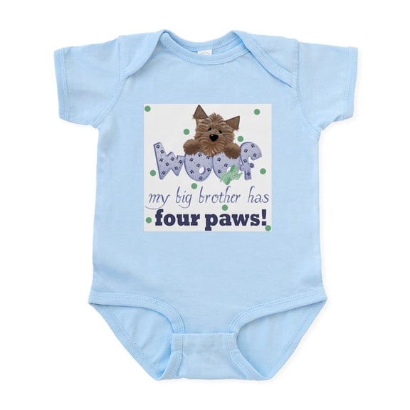 CafePress - Big Brother Has Four Paws Baby Infant Bodysuit - Baby Light Bodysuit, Size Newborn - 24 Months