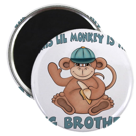 CafePress - Big Brother Monkey2 Magnet - 2.25" Round Magnet, Refrigerator Magnet, Button Magnet Style