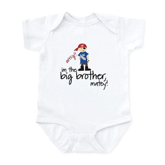 CafePress - Big Brother Shirt Pirate Infant Bodysuit - Baby Light Bodysuit, Size Newborn - 24 Months
