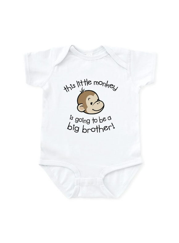 CafePress - Big Brother To Be Monkey Face Body Suit - Baby Light Bodysuit, Size Newborn - 24 Months