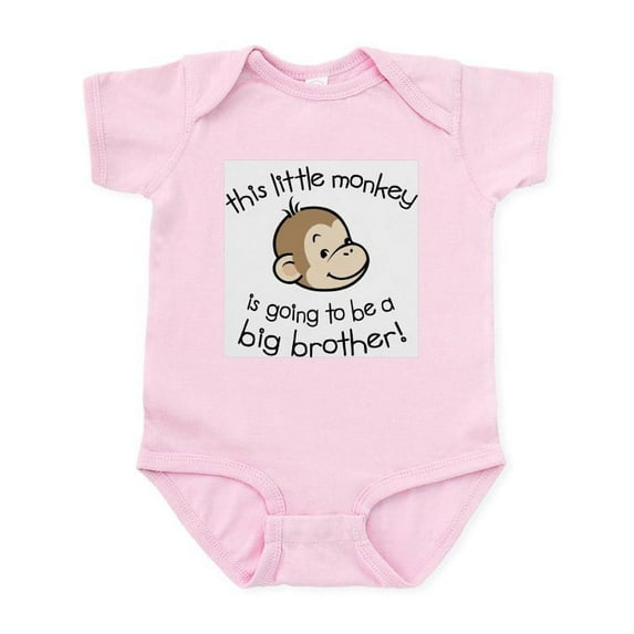 CafePress - Big Brother To Be Monkey Face Infant Bodysuit - Baby Light Bodysuit, Size Newborn - 24 Months
