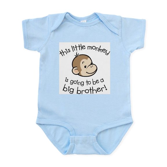 CafePress - Big Brother To Be Monkey Face Infant Bodysuit - Baby Light Bodysuit, Size Newborn - 24 Months