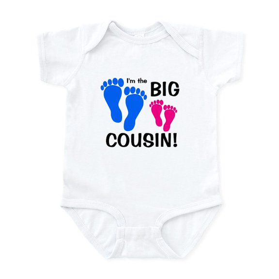 CafePress - Big Cousin Baby Footprints Infant Bodysuit - Baby Light Bodysuit, Size Newborn - 24 Months