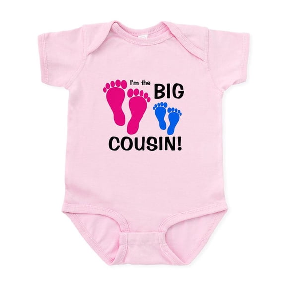 CafePress - Big Cousin Baby Footprints Infant Bodysuit - Baby Light Bodysuit, Size Newborn - 24 Months