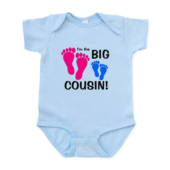 CafePress - Big Cousin Baby Footprints Infant Bodysuit - Baby Light Bodysuit, Size Newborn - 24 Months