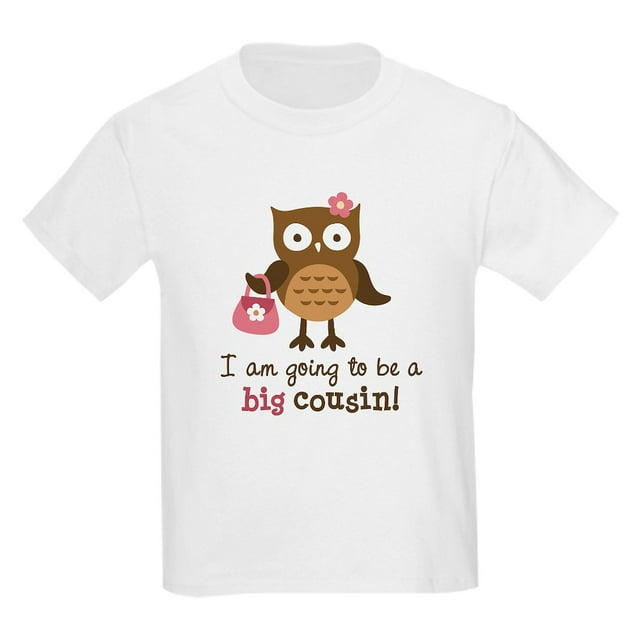 CafePress - Big Cousin To Be Mod Owl Kids Light T Shirt - Light T-Shirt Kids XS-XL