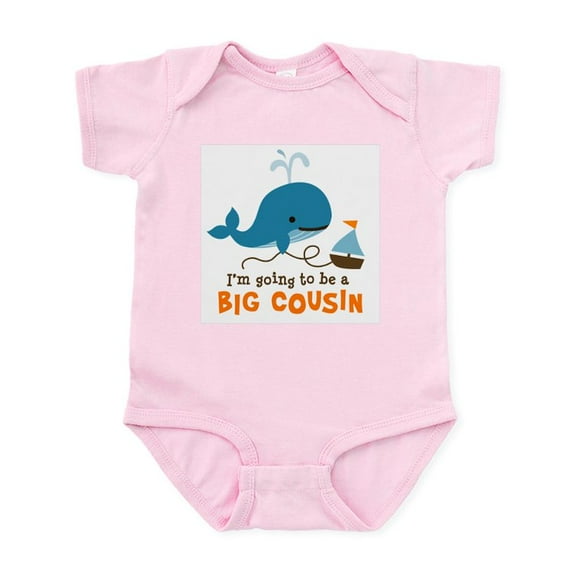 CafePress - Big Cousin To Be Mod Whale Body Suit - Baby Light Bodysuit, Size Newborn - 24 Months