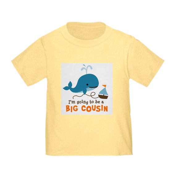 CafePress - Big Cousin To Be Mod Whale T Shirt - Cute Toddler T-Shirt, 100% Cotton