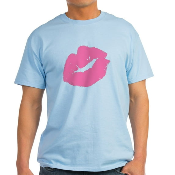 CafePress - Big Pink Smooch Light T Shirt - Men's Classic Graphic T-Shirt