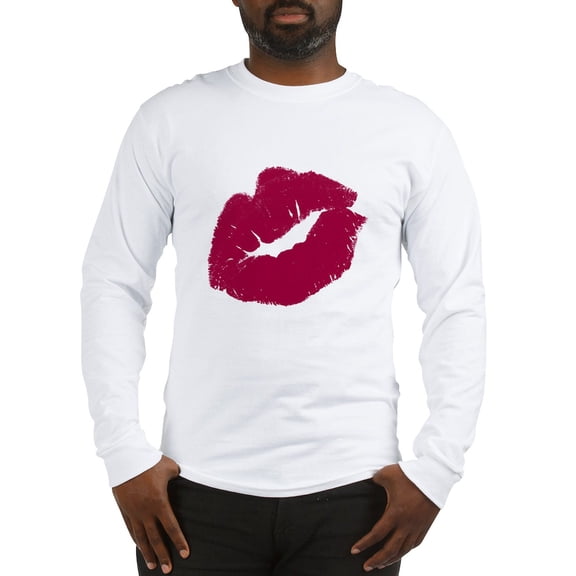 CafePress - Big Red Smooch Long Sleeve T Shirt - Unisex Cotton Long Sleeve T-Shirt