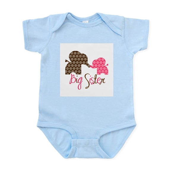 CafePress - Big Sister Elephant Infant Bodysuit - Baby Light Bodysuit, Size Newborn - 24 Months