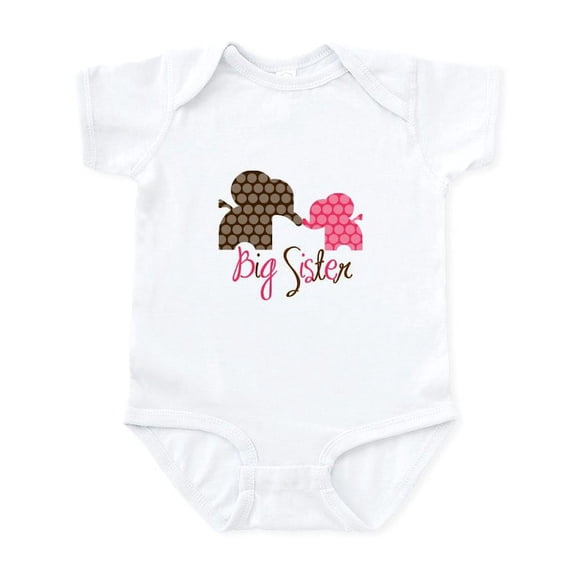 CafePress - Big Sister Elephant Infant Bodysuit - Baby Light Bodysuit, Size Newborn - 24 Months