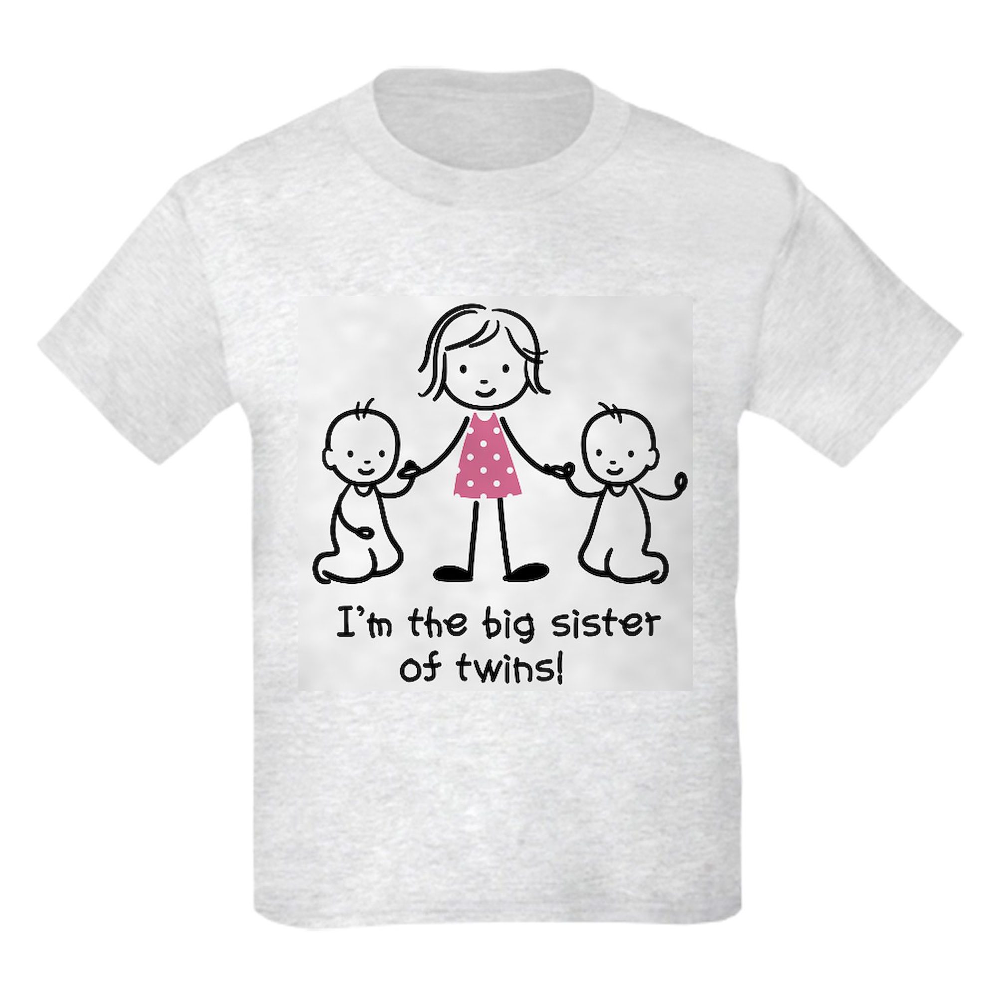 CafePress - Big Sister Of Twins T Shirt - Light T-Shirt Kids XS-XL - image 1 of 4