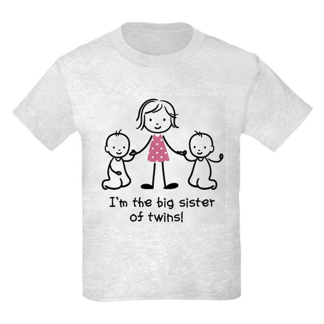 CafePress - Big Sister Of Twins T Shirt - Light T-Shirt Kids XS-XL
