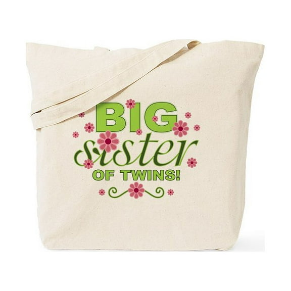 CafePress - Big Sister Of Twins Tote Bag - Unisex Canvas Tote Bag, Beige, 1-Piece